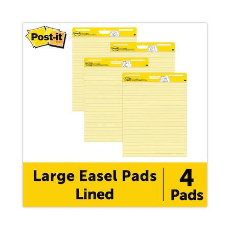 Post-It Pad, 25"X30", Yellow, PK4 561-VAD-4PK